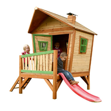 AXI houten speelhuis Iris met glijbaan