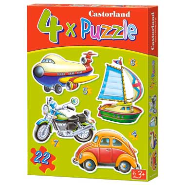 Transport Vehicles puzzel 4-in-1