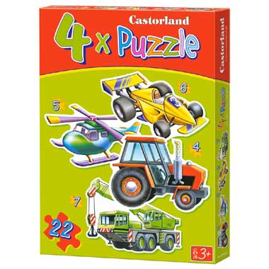 Various Vehicles puzzel 4-in-1