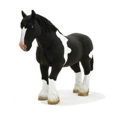 Mojo Clydesdale Paard Zwart & Wit Speelfiguur