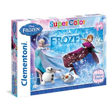SuperColor Frozen Glitter Puzzel 104 stukjes