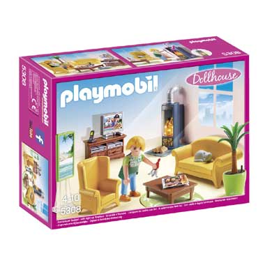 PLAYMOBIL Dollhouse woonkamer met houtkachel 5308