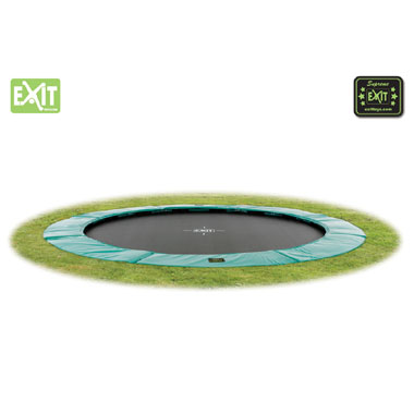 EXIT Supreme Ground Level ingraaftrampoline rond - 305 cm - zwart/groen