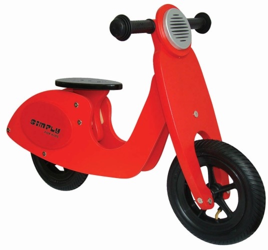 Houten loopscooter rood