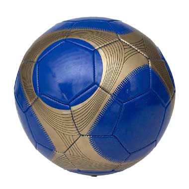 Leren voetbal PVC machine genaaid- goudkleurig/blauw