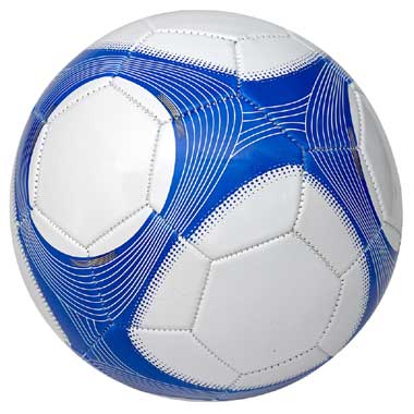 Leren voetbal PVC machine genaaid - wit/blauw