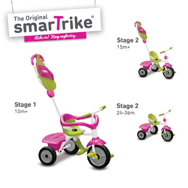 SmarTrike Play 3-in-1 driewieler - roze/groen