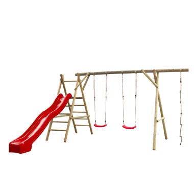 SwingKing speeltoestel met rode glijbaan - Noortje