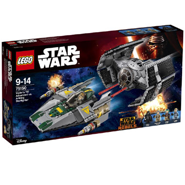 LEGO Star Wars Darth Vaders TIE Advanced tegen de A-Wing Starfighter 75150