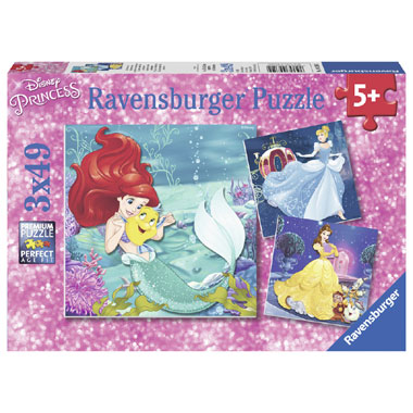 Ravensburger puzzel Avonturen van de prinsessen - 3 x 49 stukjes