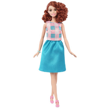 Barbie Fashionistas pop met blauwe rok - lang