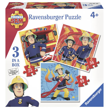 Ravensburger Brandweerman Sam puzzelset - 25 tot 49 stukjes