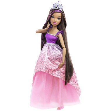 Grote Barbie prinsessenpop - brunette