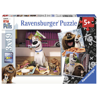 Ravensburger Secret Life of Pets puzzels Als de kat van huis is... - 3 x 49 stukjes