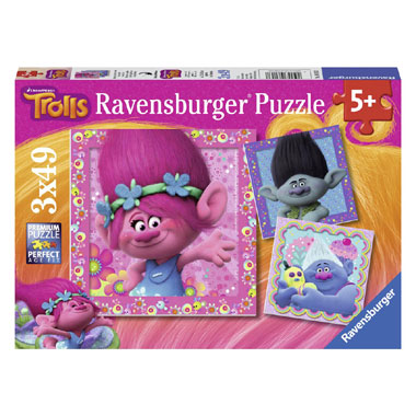 Ravensburger Trolls puzzel - 3 x 49 stukjes