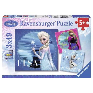 Puzzel 3 x 49 stukjes Frozen Anna