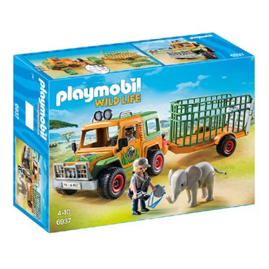 PLAYMOBIL Wildlife ranger terreinwagen met olifant 6937