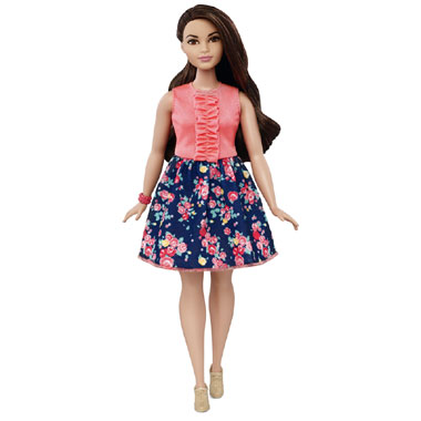 Barbie Fashionistas pop met jurk - curvy