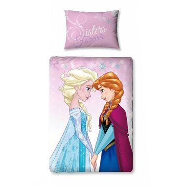 Disney Frozen sisters forever dekbedovertrek - 120x150 cm - roze