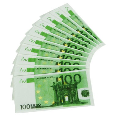 100 euro servetten - 10 stuks