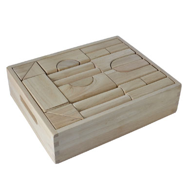 Angel Toys houten blokkenset in kist - 40 stuks