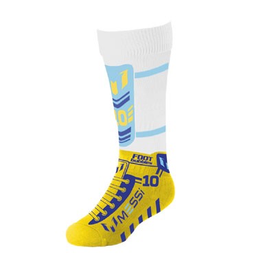 FootBubbles Messi sokken - geel/wit/blauw