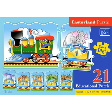Castorland puzzel treinen - 21 stukjes