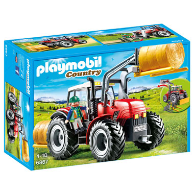 PLAYMOBIL 6867 grote rode tractor met werktuigen